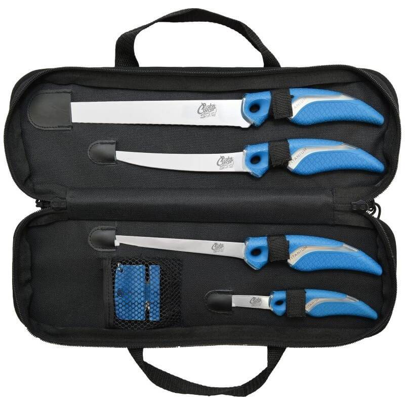 Kit quatre couteaux Cuda + affûteur