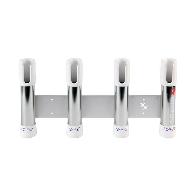 Porte-cannes inox Seanox 4 Cannes EMBOUTS BLANCS Porte-cannes inox Seanox 4 Cannes EMBOUTS BLANCS