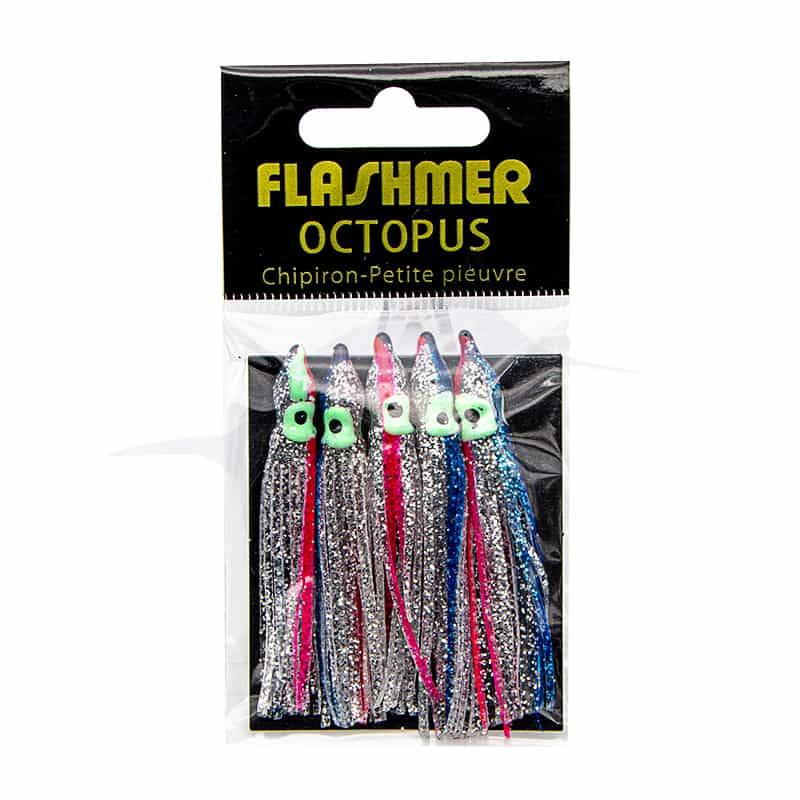 Flashmer Octopus 6cm color Silver Blue Pink
