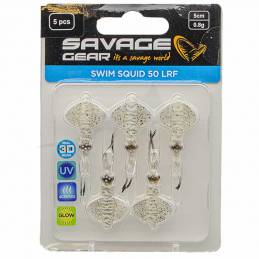 Lure Savage Gear Swim Squid LRF - White Glow Cuttlefish