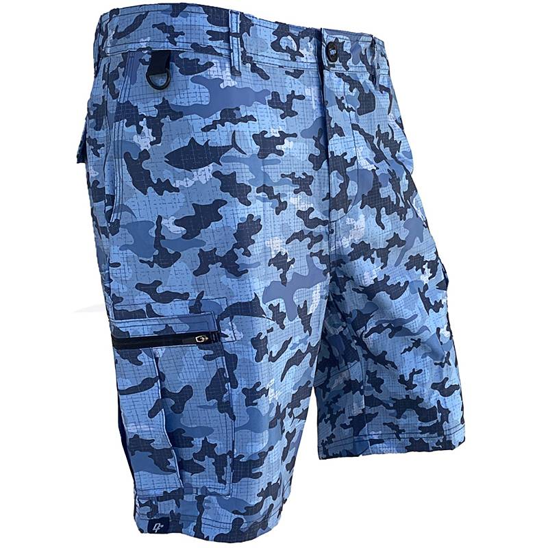 Oceans Fishing Storm V2 Technical Shorts - Blue Camo Oceans Fishing Storm V2 Technical Shorts - Blue Camo