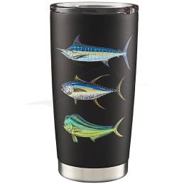 Pelagic Insulated Tumbler 20 Oz - Multi Fish back