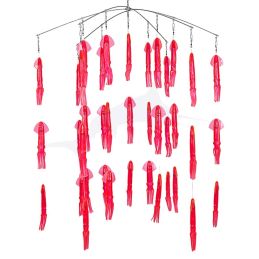 Squidnation 7 Inch 6 Arm Stainless Steel Squid Dredge - Pink