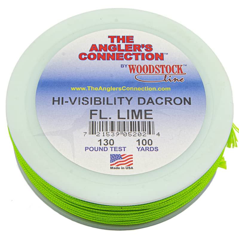 Woodstock Dacron Hi-Visibility 100 YDS fluo - vert Woodstock Dacron Hi-Visibility 100 YDS fluo - vert