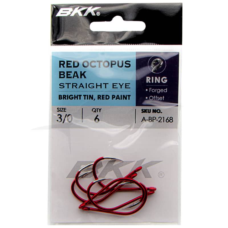 BKK Red Octopus Beak Straight Eye 3/0 BKK Red Octopus Beak Straight Eye 3/0