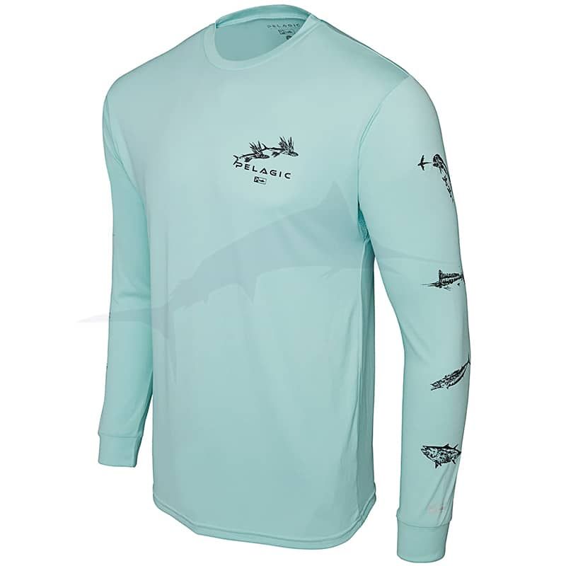 L-Shirt Pelagic Aquatek Gyotaku - Tropical Aqua - avant