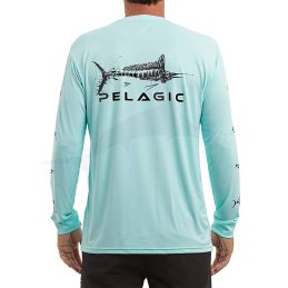 L-Shirt Pelagic Aquatek Gyotaku - Tropical Aqua