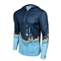 Pelagic VaporTek Sonar Navy Hooded Fishing Shirt