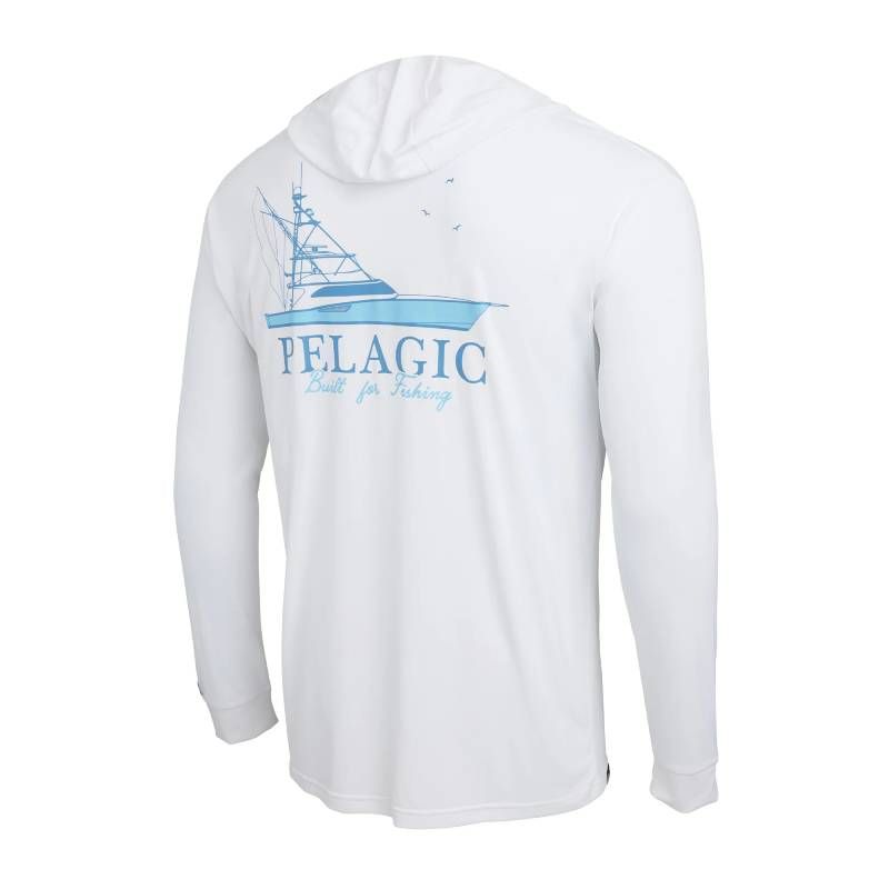 L-Shirt Pelagic Aquatek Good Livin Hooded White