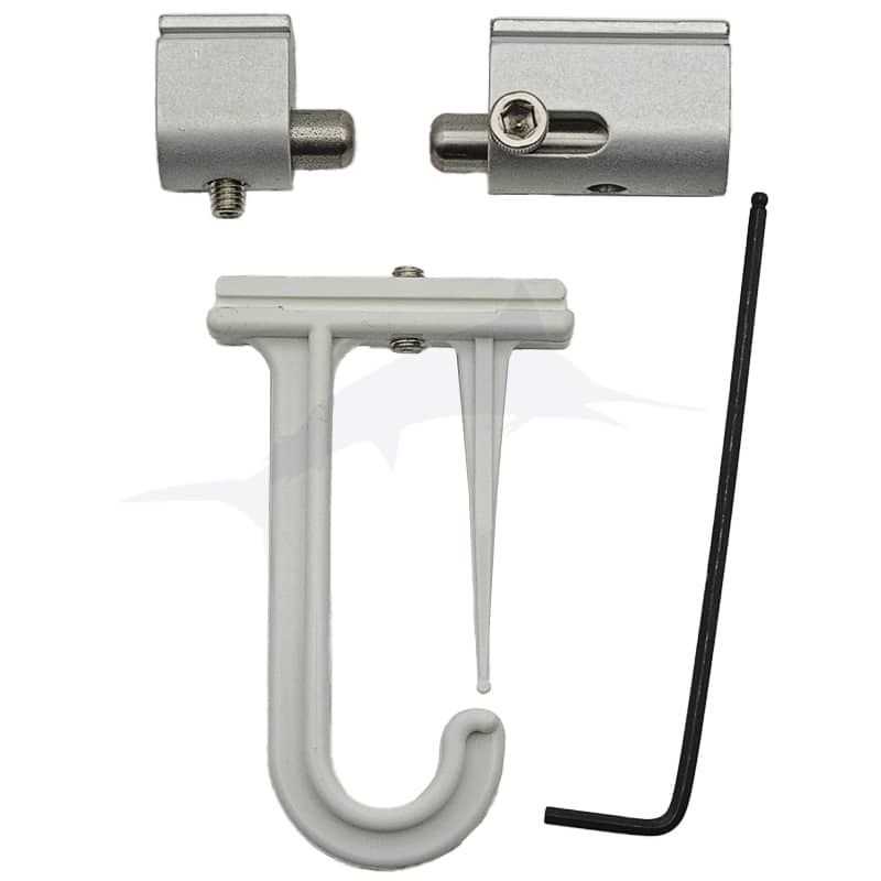 Dubro Tournament Fishing Rod Holder - Silver / White Dubro Tournament Fishing Rod Holder - Silver / White