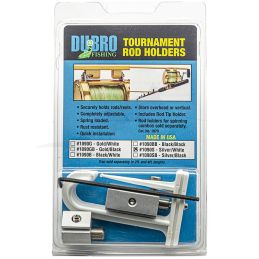 Dubro Tournament Fishing Rod Holder - Silver / White box