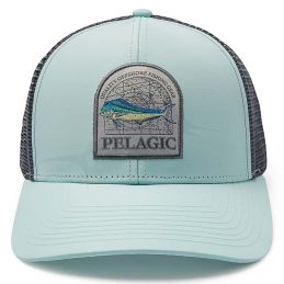 Casquette Pelagic Trucker Mapped Mahi - face - Turquoise