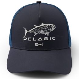 Casquette Pelagic Echo Performance Trucker Tuna - face - Navy