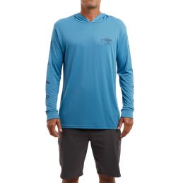 L-Shirt Pelagic Aquatek Hooded Gyotaku
