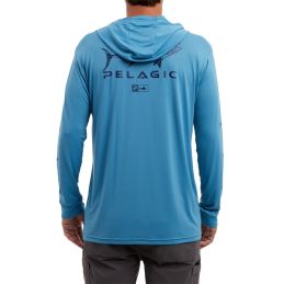 L-Shirt Pelagic Aquatek Hooded Gyotaku