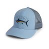 Casquette Pelagic Trucker Marlin vue de face – Broderie Marlin bleue