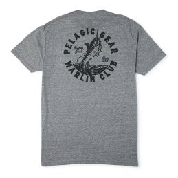 Back of Pelagic Marlin Club T-shirt with vintage fishing logo