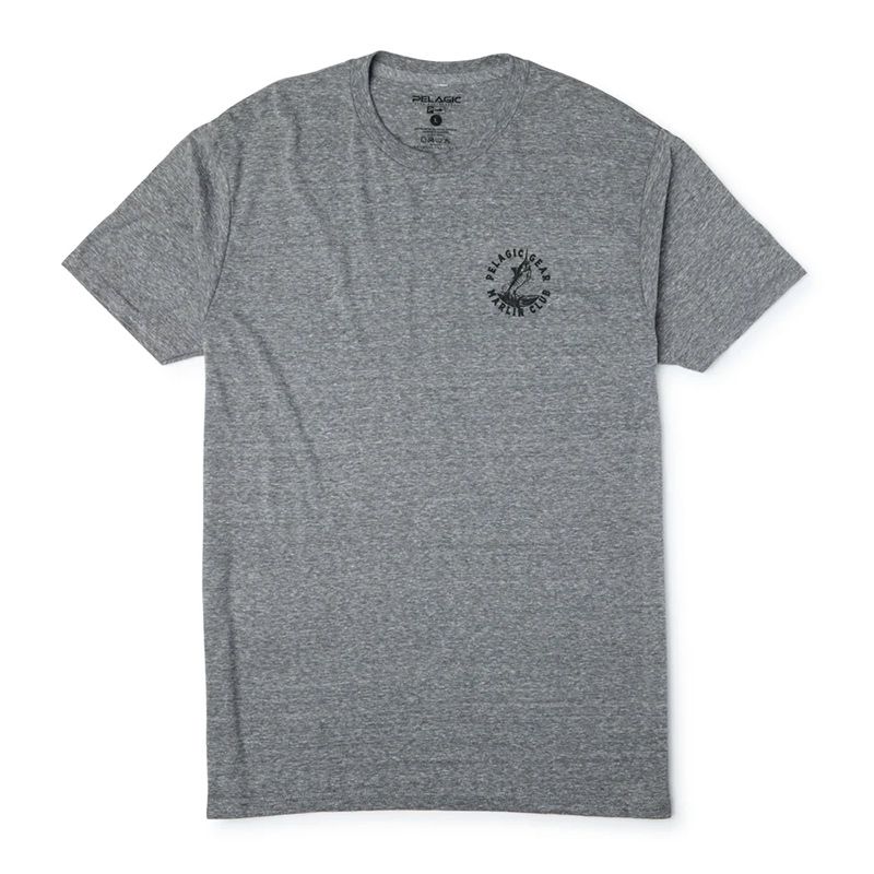 Front view of Pelagic Premium Triblend Marlin Club T-shirt Front view of Pelagic Premium Triblend Marlin Club T-shirt