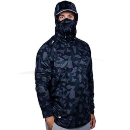 Targeted Species Hooded LS Billfish Gear Tee - Steel Camo front