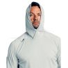 Tuna Silhouette Hooded LS Billfish Gear Tee - Light Grey front
