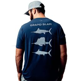T-Shirt Grand Slam Short Sleeve Billfish Gear - Midnight Blue arriere