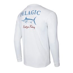 L-Shirt Pelagic Aquatek Marlin Made Blanc logo
