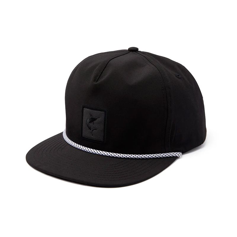Pelagic Marlin Snapback Cap Black - front Pelagic Marlin Snapback Cap Black - front