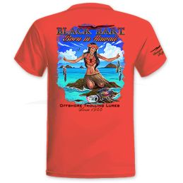 T-Shirt Black Bart Hawaiian Girl - Orange - arriere