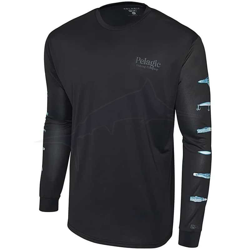 L-Shirt Pelagic Aquatek Stick Em - BLK - Front view